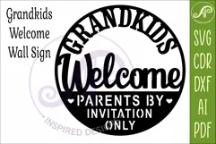 Grandkids Welcome SVG Sign | Funny Home Laser Cut Wall Sign Product Image 3