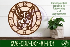 Blue Heeler dog clock wall clock laser cut file Product Image 3