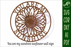 You are my sunshine wall art sign, SVG file. vector Product Image 3