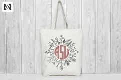 Flower Monogram Svg, Flower Frame Svg, Flower Svg Product Image 3