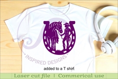 Cowgirl and horse wall sign svg laser cut Product Image 3