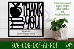 Teacher thank you square name sign svg laser Product Image 3