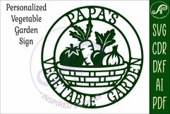 Papa's Vegetable Garden Sign SVG, Laser Cut Vegetable Gar Product Image 3
