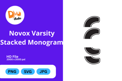 Handwriting Varsity Stacked Monogram Product Image 1
