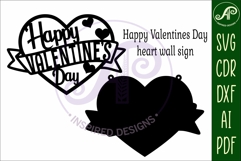 Happy Valentines day Heart wall sign, SVG file. Product Image 3