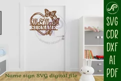 Butterfly wreath Mr and Mrs heart wall sign svg laser Product Image 3