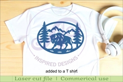 Buffalo mountain scene Oval wall sign laser cut file Product Image 3