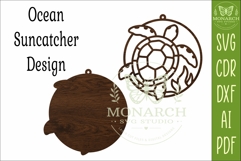 Turtle Suncatcher SVG | Ocean Window Hanger Laser Cut Fi Product Image 3