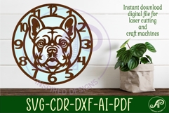 French Bulldog clock wall clock laser cut file Product Image 3