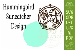 Hummingbird Bird Suncatcher SVG | Stained Glass Style Laser Product Image 3