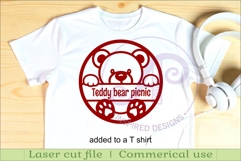 Cute Teddy bear name sign design for laser cutting Product Image 3