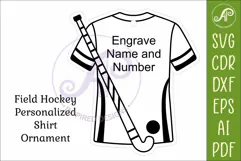 Field Hockey shirt Christmas Ornament SVG laser cut Product Image 3