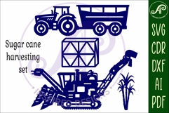 Sugar cane Harvesting vehicle laser cut outs SVG file Product Image 3