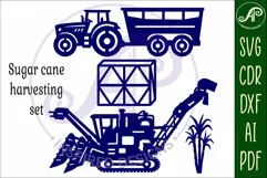 Sugar cane Harvesting vehicle laser cut outs SVG file Product Image 3