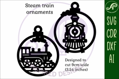 Steam train theme Christmas Ornament SVG Product Image 3