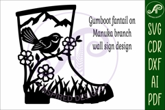 Fantail Gumboot New Zealand wall art sign, SVG file. vector Product Image 3