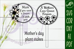 Mother's day plant stake laser engraved SVG Product Image 3