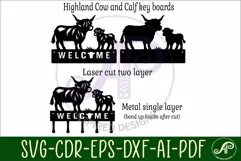 Highland Cow Key holder designs for wood and metal Product Image 3