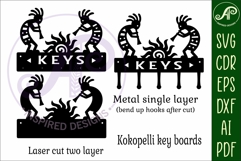 Kokopelli Key holders for metal and laser cutting Product Image 3