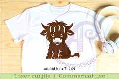 Cute Highland cow laser cut outs SVG file Product Image 3