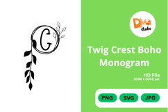 Twig Crest Boho Monogram Product Image 1