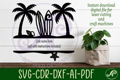 Surfers beach name sign svg laser cut file Product Image 3