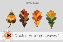 Quilted Fabric PNG Leaves 1 Product Image 4