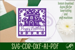 Mushroom house name sign design for laser cutting or cards Product Image 3