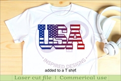 USA flag letter wall sign design laser cut Product Image 3