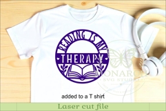 Reading Is My Therapy SVG | Book Lover Wall Sign Laser Cut Product Image 3