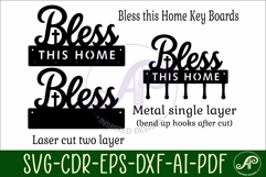 Bless This Home Key Holder SVG, Christian Key Racks Product Image 3