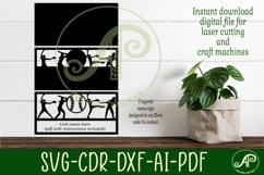 Softball female scene name sign SVG 3 layer laser cut Product Image 3