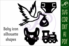 Baby icons silhouette laser cut outs SVG file 2 Product Image 3