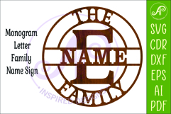 Monogram Family Letter E Name Sign SVG Product Image 3