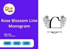 Rose Blossom Line Monogram Product Image 1