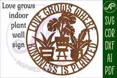 Love grows indoor plant wall art sign, SVG file Product Image 3
