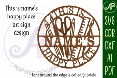 This is names art and craft happy place sign svg laser cut Product Image 3