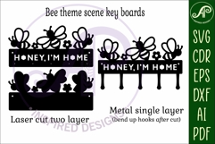 Bee themed Honey, I&#039;m Home Key holder designs Product Image 3