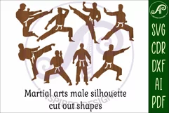 Martial arts male Silhouette laser cut wall art Product Image 3