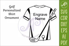 Golfer shirt Christmas Ornament SVG laser cut Product Image 3