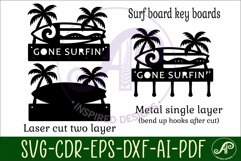 Surf board Key holders for metal and laser cutting Product Image 3