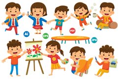 Children Vector Clip Art #02 Product Image 1