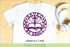 Saved By Grace SVG, Christian Wall Sign Laser Cut File Faith Product Image 3