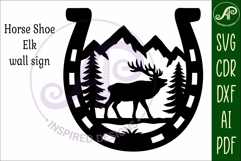 Horse Shoe Elk animal wall sign Product Image 3