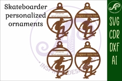 Skateboarder personalized Christmas Ornament SVG Product Image 3