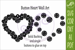 Layered Button Heart SVG, Laser Cut Hanging Heart Sign Product Image 3