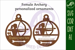 Archery female personalized Christmas Ornament SVG Product Image 3