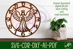 Angel Wall Clock SVG, Christian Laser Cut Clock Product Image 3