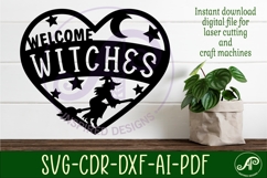 Welcome witches Halloween heart laser cut wall sign Product Image 3
