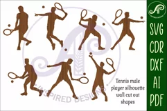 Male Tennis player Silhouette laser cut wall art Product Image 3